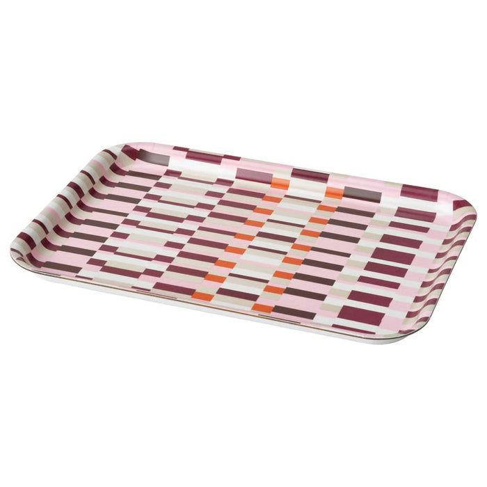 IKEA HÖSTAGILLE Tray Multicolour 20x28 cm with HAVSKUSE Paper Napkin with Box Patterned Black White 32x16 cm 100 Pack