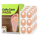 Digital Shoppy Callu Care Pads – Oval-shaped foot pads with central hole, shown with packaging and applied to foot