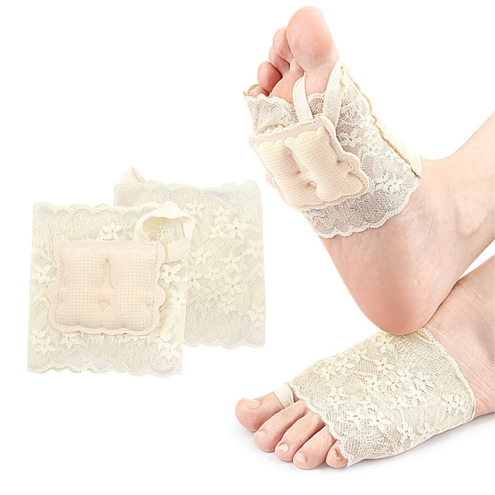 Digital Shoppy Women's Toeless Half Socks, Beige – Cushioned No-Show Socks for Heels & Sandals