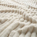 IKEA GULLSTRÅLE Bedspread, white, 230x250 cm (91x98 "), close-up of plush ribbed fabric surface - 70615057