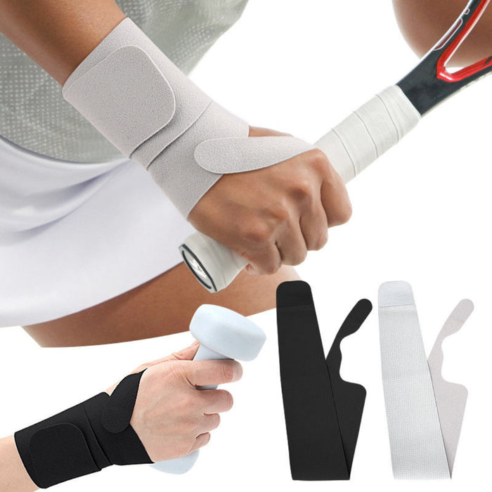 Wrist brace black and gray variants displayed flat with fastening design