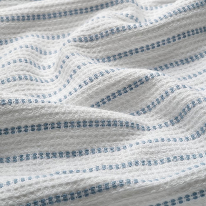 IKEA BROKGINST Bath towel, white, 70x140 cm with NYCKELN Hand towel, white/dark blue, 40x70 cm