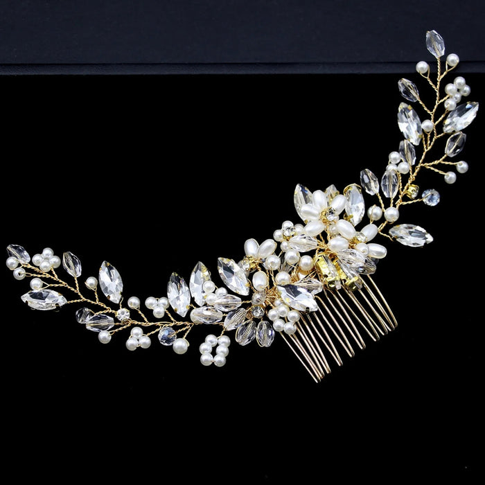 Digital Shoppy Silver Bridal Hair Comb – Handmade Diamond-Studded Headpiece