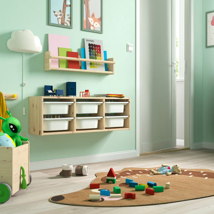 IKEA TROFAST Wall storage, light white stained pine/white, 93x21x30 cm (36 5/8x8 1/4x11 3/4 ")