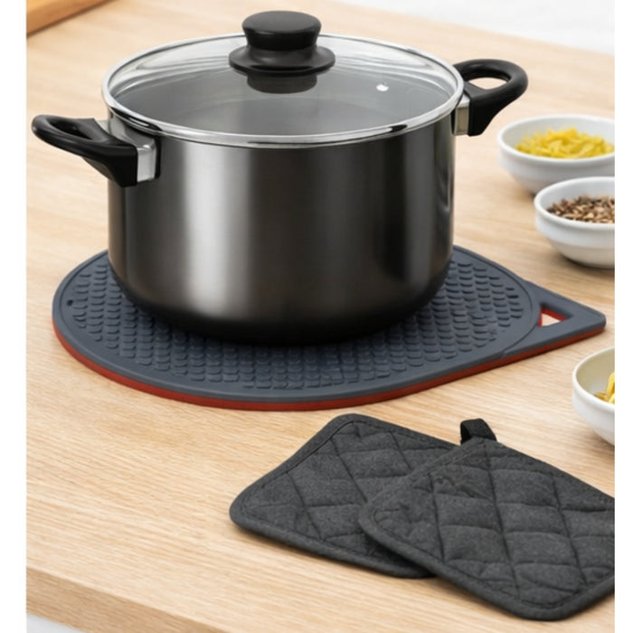 IKEA Kitchen Set: ANNONS 2.8L Stainless Steel Pot with Glass Lid, IKEA 365+ Magnetic Pot Stand & RINNIG Heat Resistant Pot Holders (2-Pack)