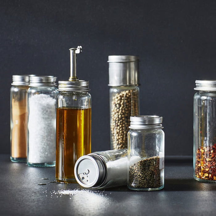 IKEA CHOKLADHAJ & CITRONHAJ Kitchen Bundle - Wood Organizer, Oil Bottle & Salt/Pepper Shakers