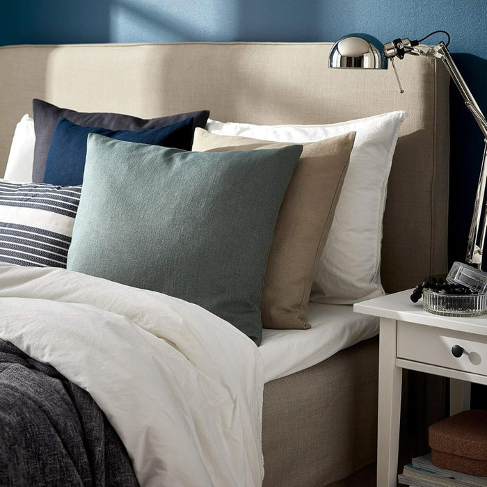 IKEA VIGDIS & INNER Set: 2-Pack Pale Green Linen Cushion Covers & 2-Pack Soft Insert Pads