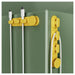 Yellow cable management system on a green surface