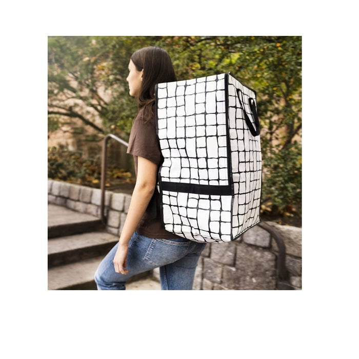 Side view of IKEA GÖRSNYGG bag standing upright, 40x30x60 cm size