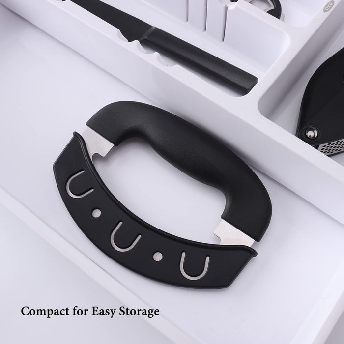 Black and silver carabiner with U-shaped design on a white background