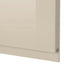 Close-up of a beige roller blind on a white background