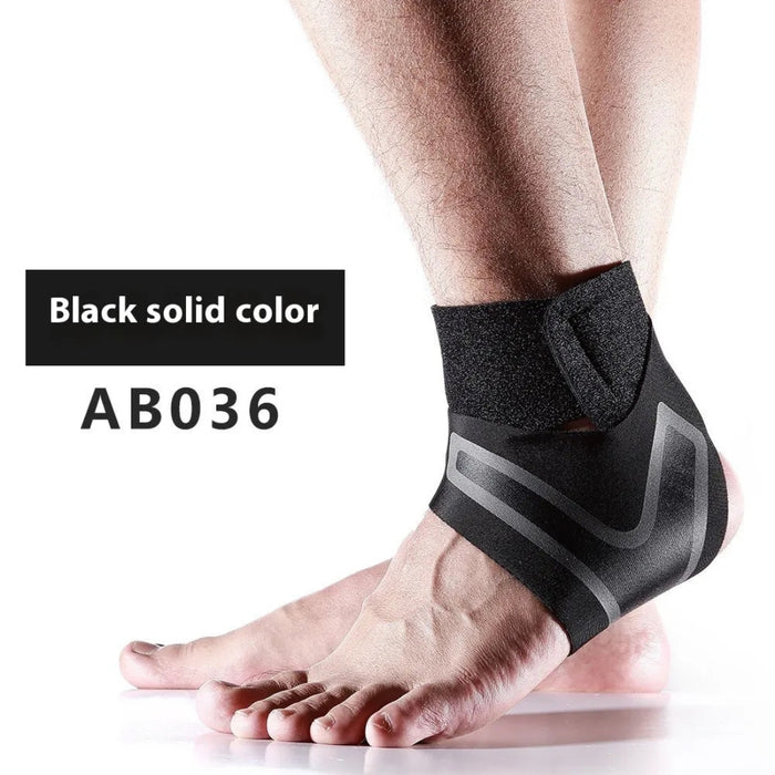 Black solid color ankle brace labeled AB036 – sleek wrap design with gray accents for XL-size orthopedic and athletic support – 1600007421318 13974240
