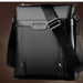 Black PU leather men’s messenger bag with textured finish, and silver buckle hardware—compact size 28 x 25 cm – 477335 12798521.