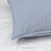 BERGPALM pillowcase, blue/striped, 50x80 cm. Thin vertical stripes in soft blue on white cotton, shown on white bedding – adds calm, classic look to bedroom – 50577117.