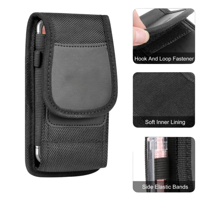 Digital Shoppy Men's Waist Bag, Black – Vertical Belt Slot Pouch with Clip & Hook