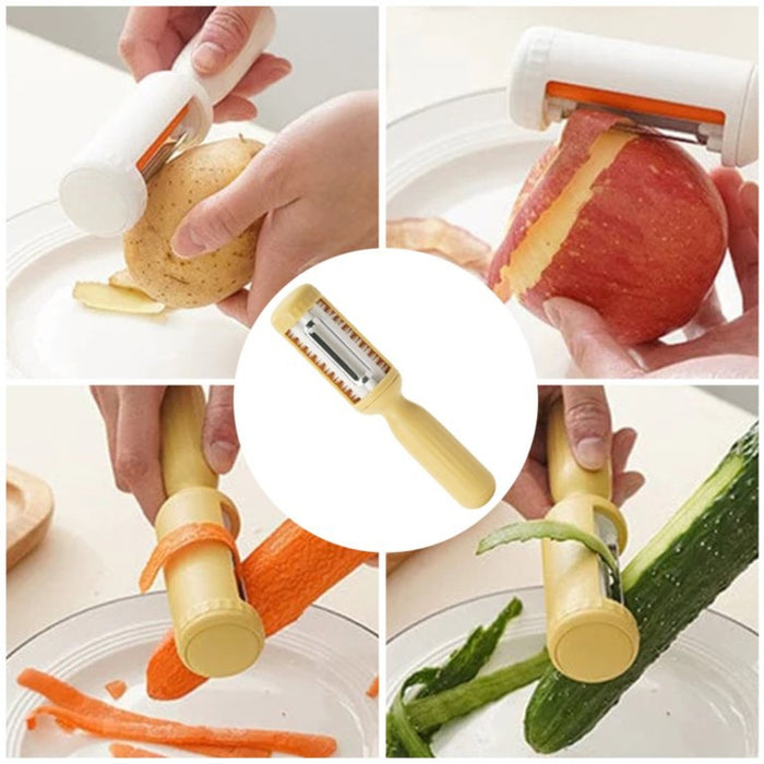 Digital Shoppy 2-in-1 Vegetable Brush & Peeler – Yellow Multifunctional Kitchen Tool