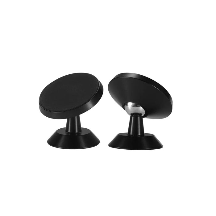 Two black phone holders on a white background
