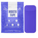 Purple pack of anti-snoring mouth tape with 30 pieces, highlighting benefits like better breathing and oral health