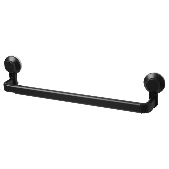 IKEA TISKEN towel rack – black wall-mounted bar with dual suction cups for secure bathroom installation-20498541