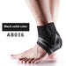 Black ankle brace labeled AB036 – solid color design with gray pattern for compression and support during sports or recovery – 1600007421317 13974239
