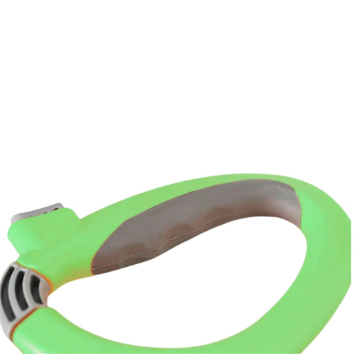 1PCS Foldable Grocery Bag Handle Hook in green with a gray grip and metallic connector, featuring an ergonomic curved design and foldable locking mechanism—ideal for comfortably carrying shopping bags and reducing hand strain in kitchen or market use. Random color: black or green-1598449982348 13038204
