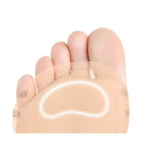 Foam padding on a foot model with a white background