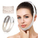 Digital Shoppy facial slimming strap worn around chin and head with textured fabric close‑up