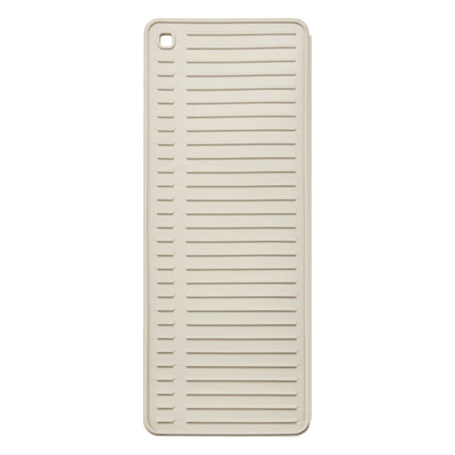 Beige phone case with horizontal slats on a white background
