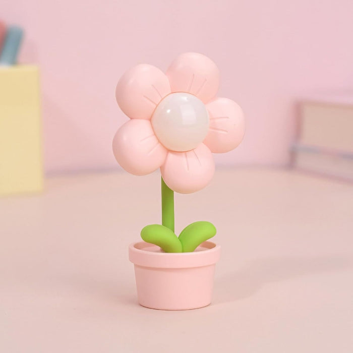 Digital Shoppy Mini Flower Night Lamp, Pink - Cute Bedside & Ambient Decor Light