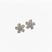 Digital Shoppy High-grade Ear Studs, five-petal flower earrings with marquise-cut zircon stones in gold setting