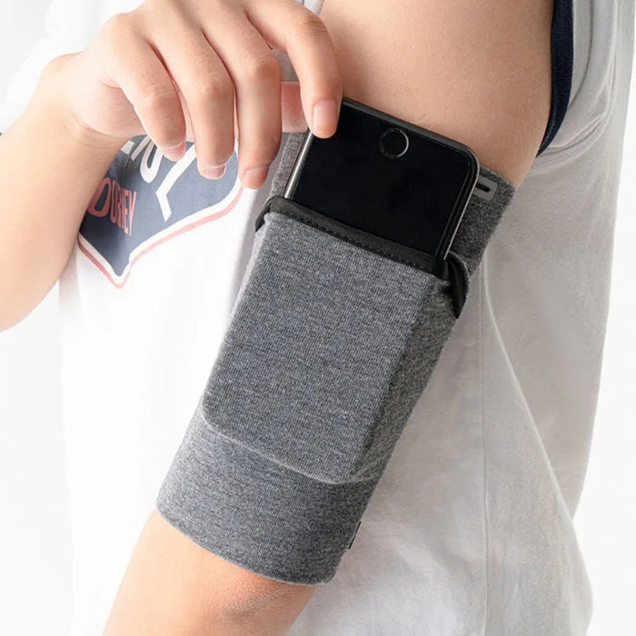 Digital Shoppy Grey Arm Bag– Stretchable Wrist Pouch, XL