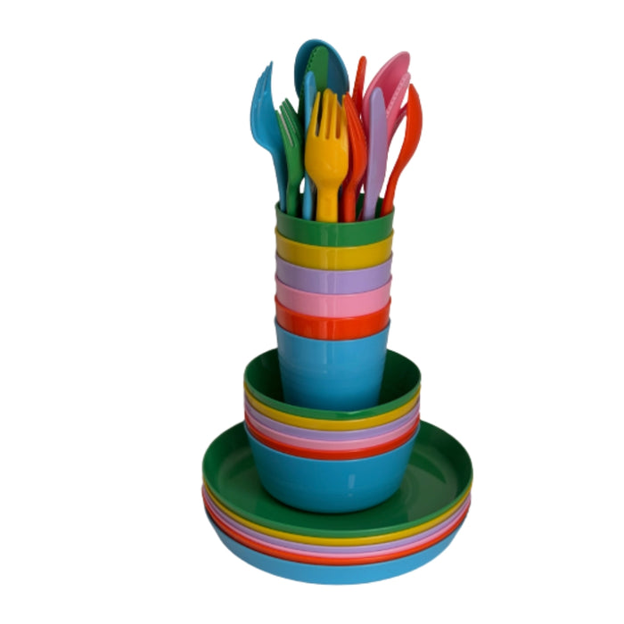 IKEA KALAS Kids Colourful Dinnerware Set — BPA-Free, 36 Pcs | Plates, Bowls, Tumblers & Flatware