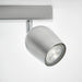 Close-up of RÖKFRI ceiling-mounted spotlight in sleek aluminium finish