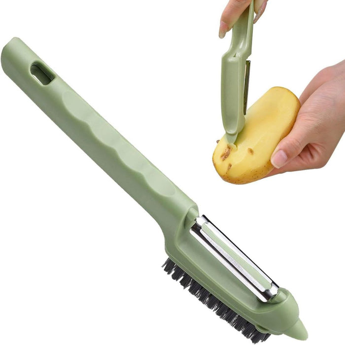 Digital Shoppy Kitchen Fruit Peeler with Cleaning Brush – Green