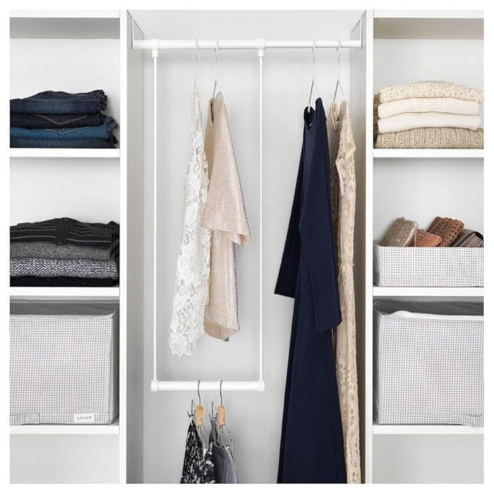 IKEA LÄTTHET & STAJLIG Wardrobe Set: 60-100cm Adjustable Rail & 5-Pack Hangers