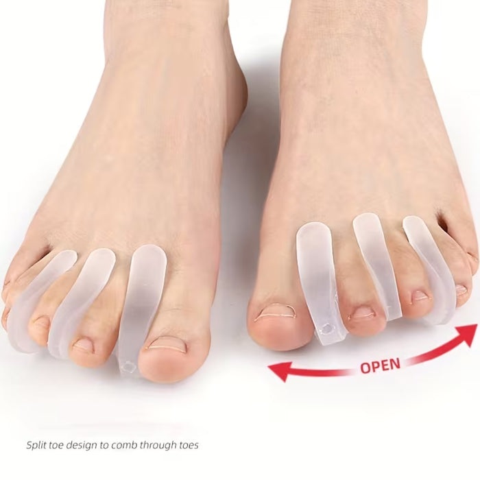 Digital Shoppy 1 Pair Gel Toe Spreader Separator, White — Soft Finger Support for Pain Relief