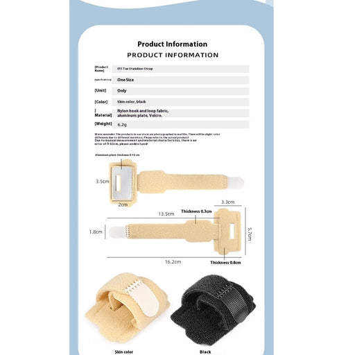 Product information card with measurements and color options for a strap.