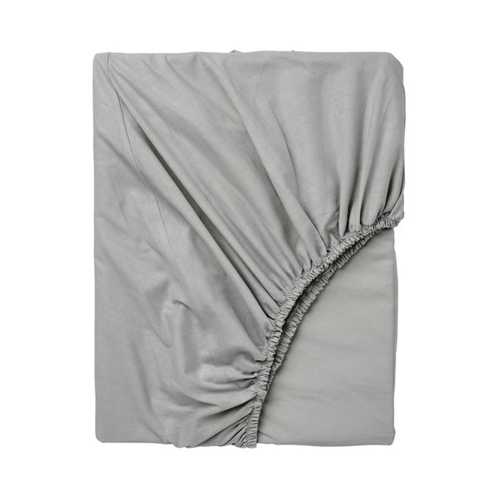 IKEA DVALA Fitted sheet, light grey, 180x200 cm (71x79 ")