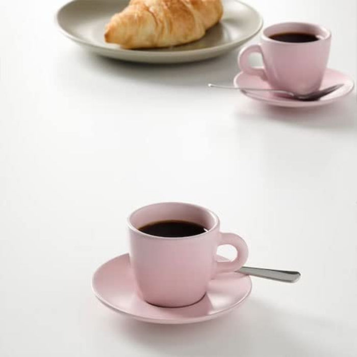 IKEA FÄRGKLAR Cup with Saucer, Pink, 7 cl (2 oz) (Pack of 1)