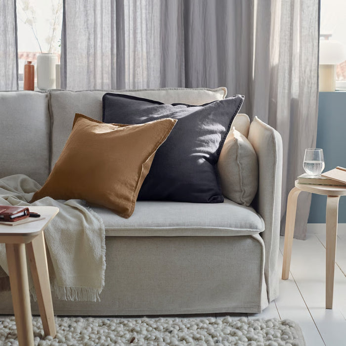 IKEA DYTÅG Cushion Cover Dark Beige 65x65 cm with BRUNKRISSLA Pillowcase Green Multicolour 50x80 cm