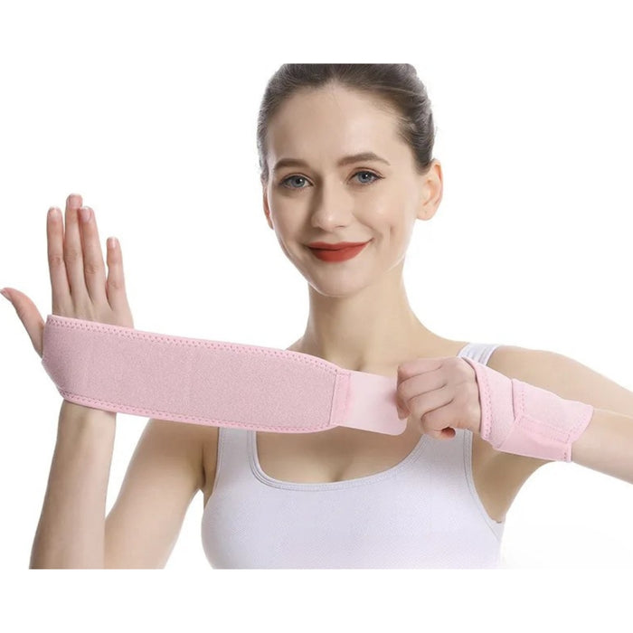 Digital Shoppy Adjustable Sports Wrist Band – Pink Compression Wrap for Fitness & Injury Support