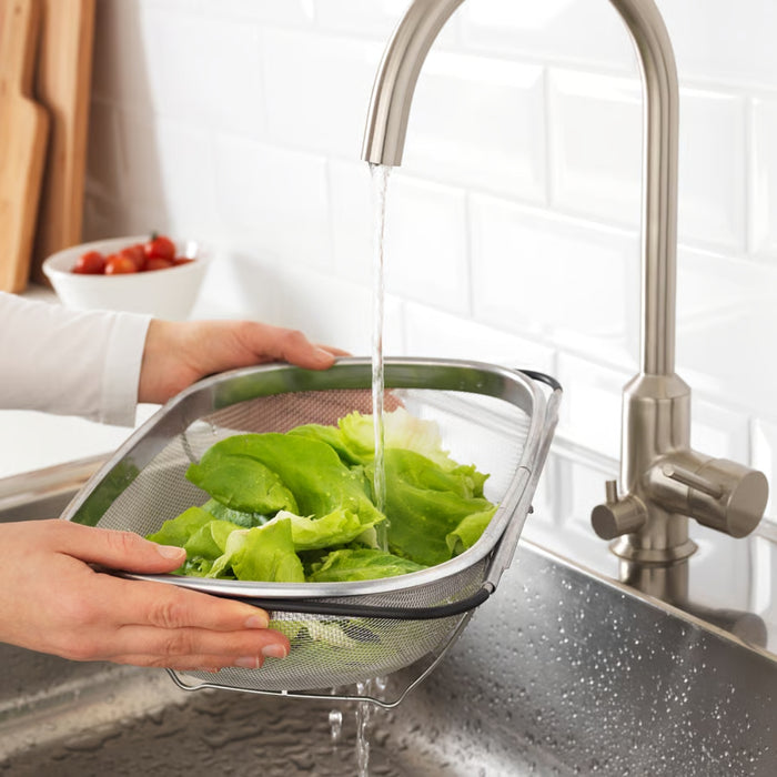 IKEA IDEALISK Draining Duo: 25cm Stainless Steel Colander + 20cm Fine Mesh Strainer