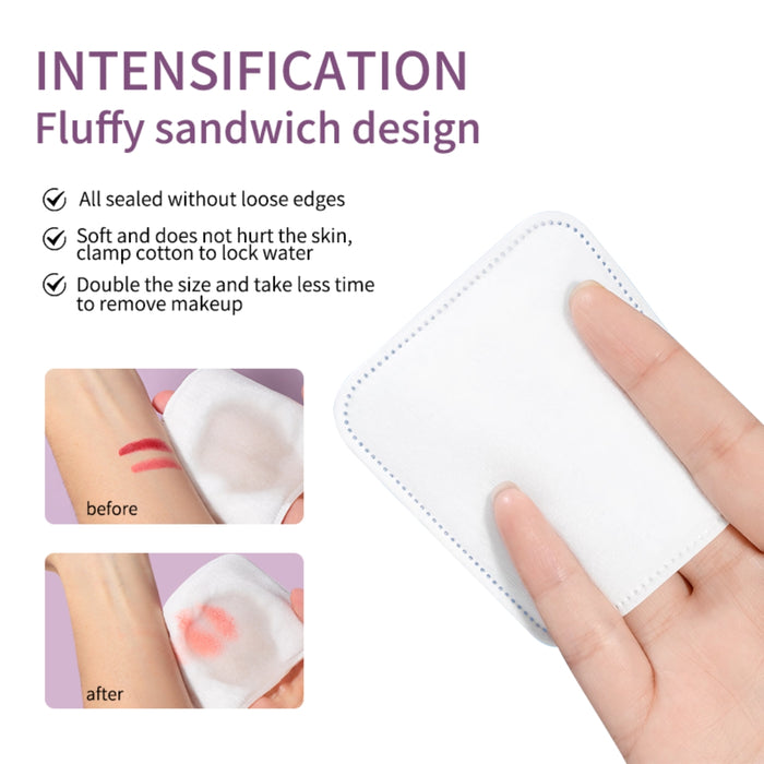 Digital Shoppy LMLTOP Hot Sales 50pcs Absorbent Three-layer Cotton Pads High Absorbency Disposable Square Make-up Removal Cotton Pads