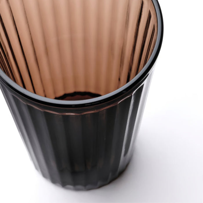 IKEA VARDAGEN Glass, brown, 43 cl (15 oz) with  VIKFJÄRD Washcloth, white, 30x30 cm