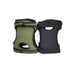 Pair of green and black knee pads on a white background
