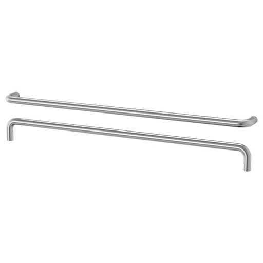 Two metal handles on a white background