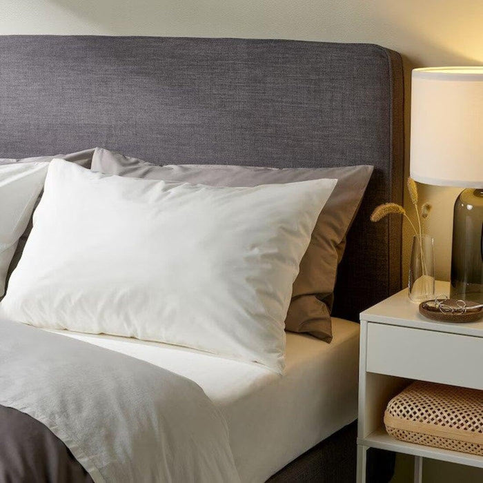 IKEA ULLVIDE Bedding Set: Luxury White Flat Sheet (240x260cm) & 2-Pack Pillowcases