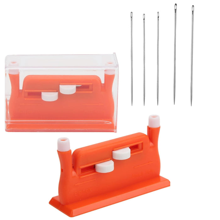 Digital Shoppy Auto Needle Threader – Dual-Head Sewing Tool, Orange