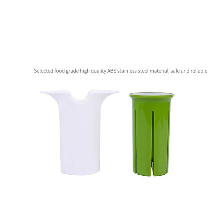 White and green plastic containers on a white background with text about material quality.
