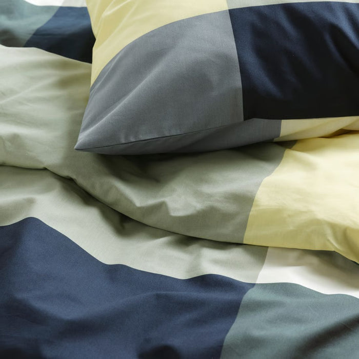 IKEA BRUNKRISSLA Duvet cover and 2 pillowcases, green/multicolour, 240x220/50x80 cm (94x87/20x31 ")